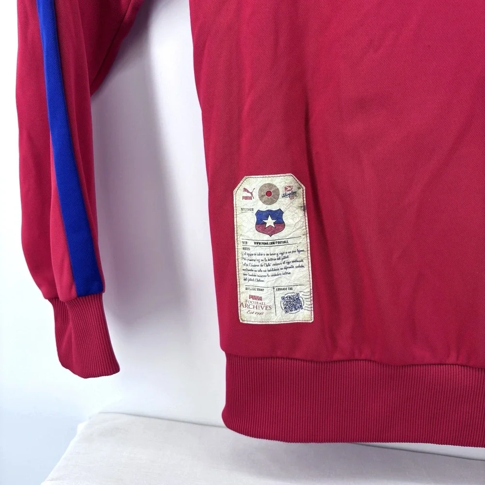 Puma Track Soccer Jacket Men M Red Blue Chile Football Texas Star Flag Logo RARE